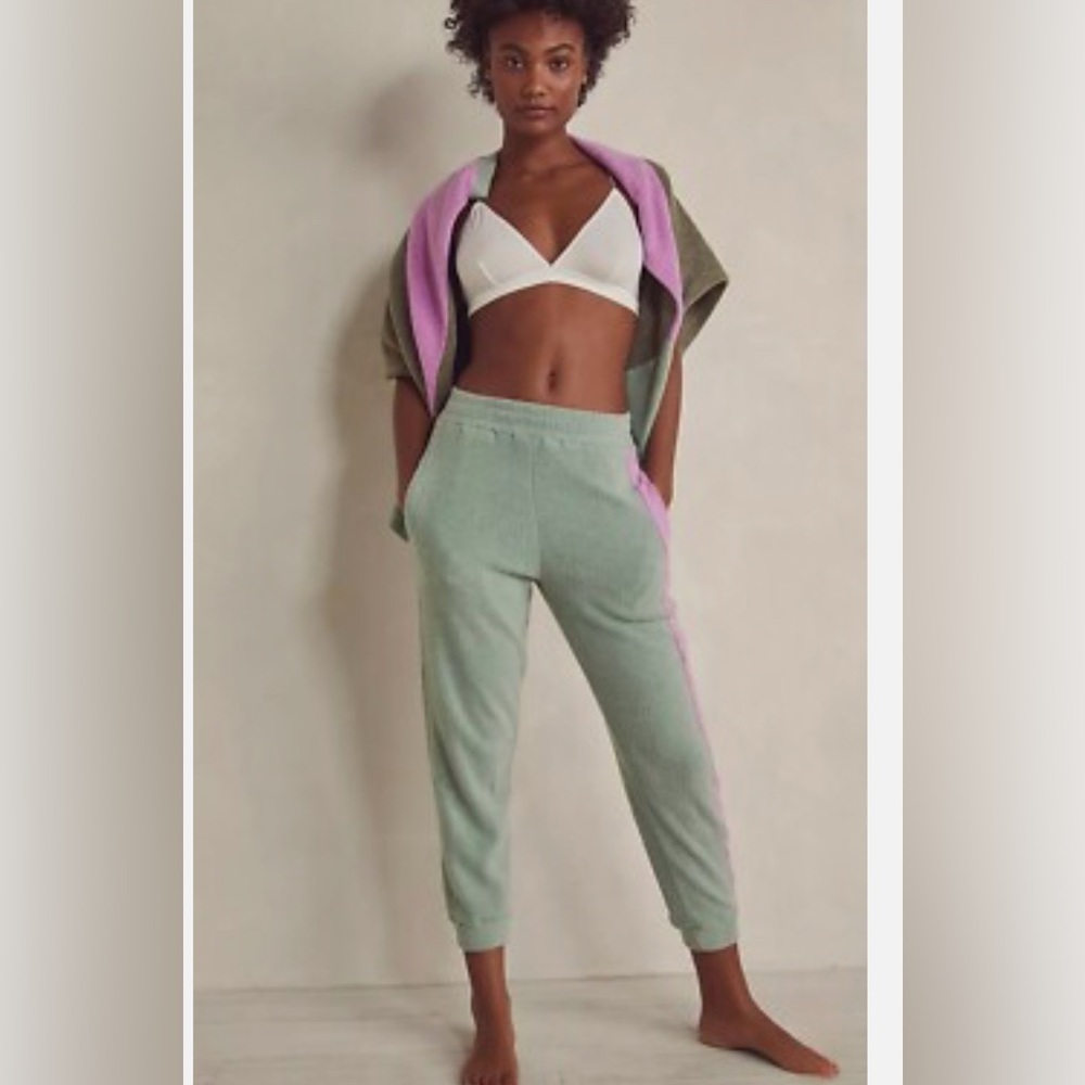 FREE PEOPLE Blue Monday Fleece Joggers In Valley Girl Combo